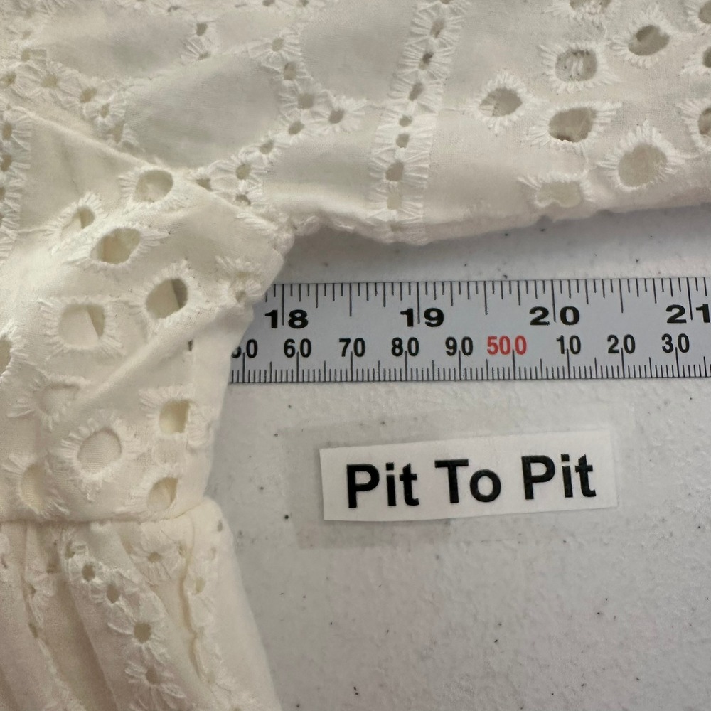Womens Cottagecore‎ Prairie Midi Dress Size M Eyelet Lace Romantic Tiered - Picture 5 of 7